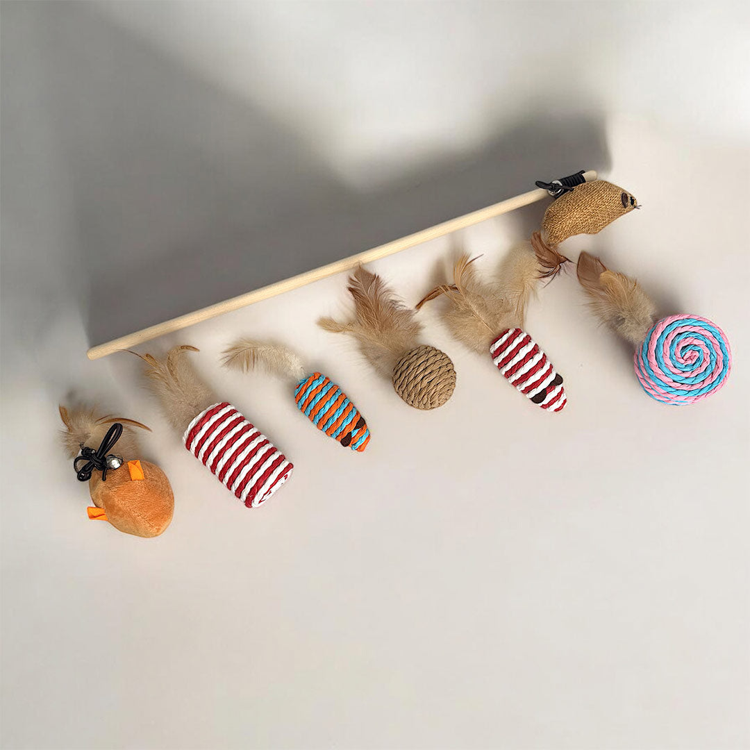 7 x Rustic Cat Toys