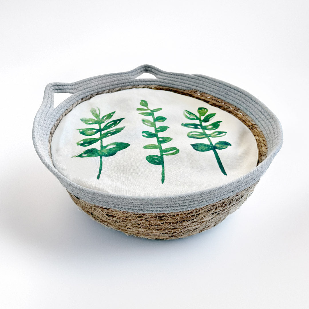 Natural Woven Cat Bed & Cushion