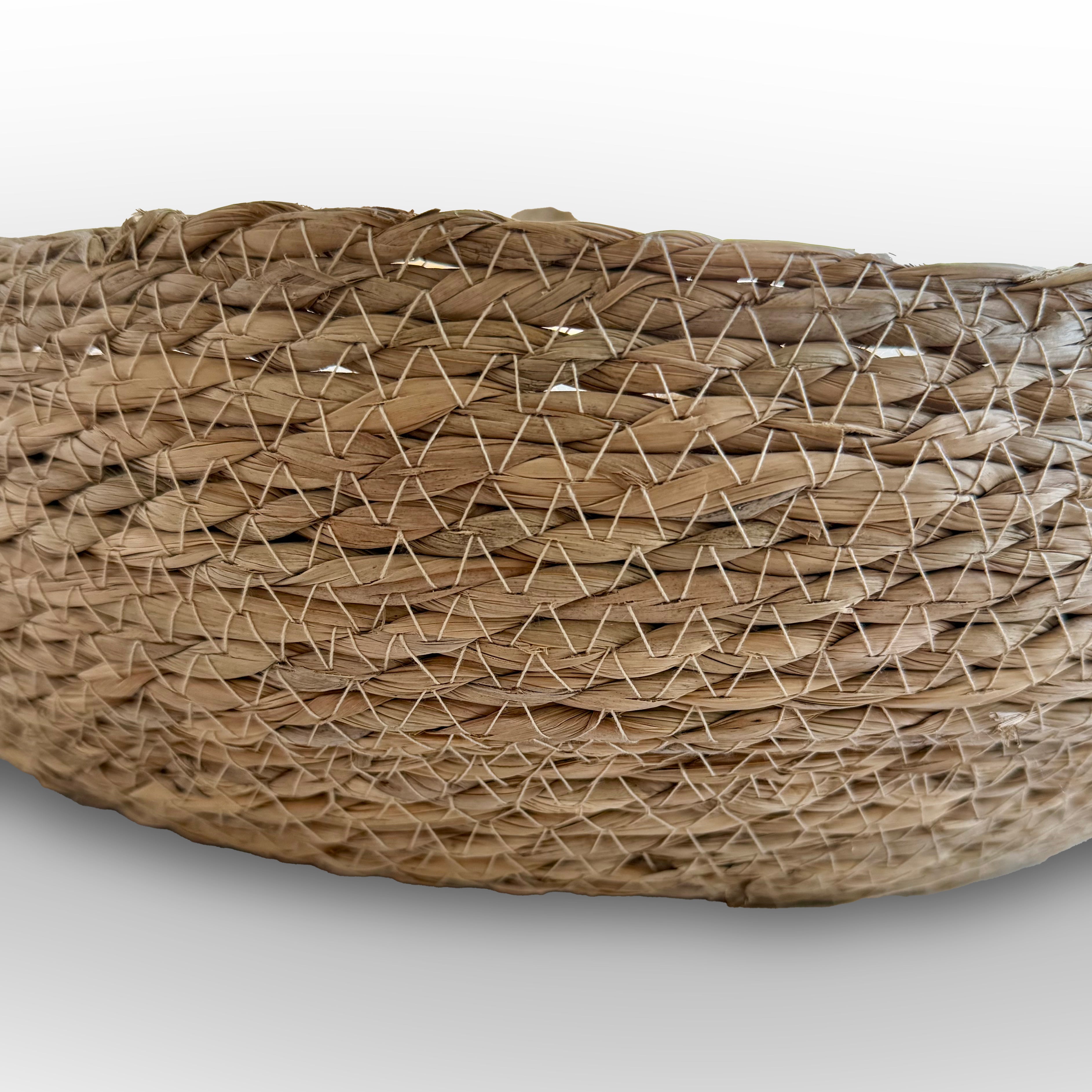 Handmade Woven Rattan Cat Bed with Cushion