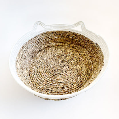 Natural Woven Cat Bed & Cushion