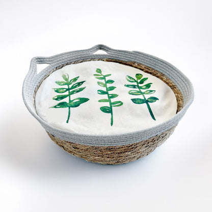 Natural Woven Cat Bed & Cushion